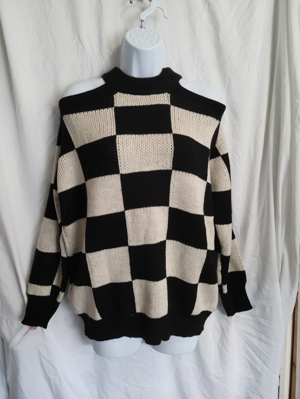 Checkerboard Knit Sweater